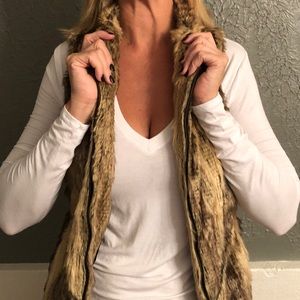 Faux fur zip up vest